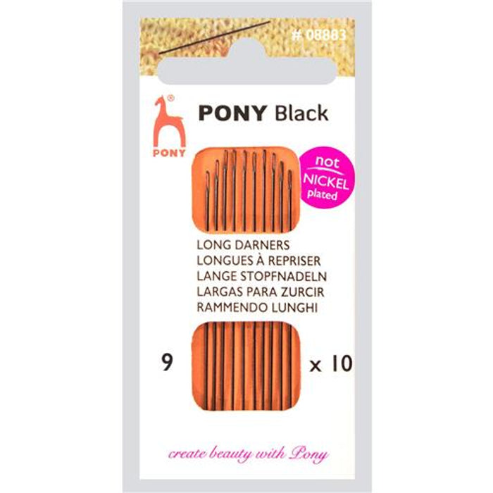Long Darners 9 Black Not Nickel Plated Needles - PONY