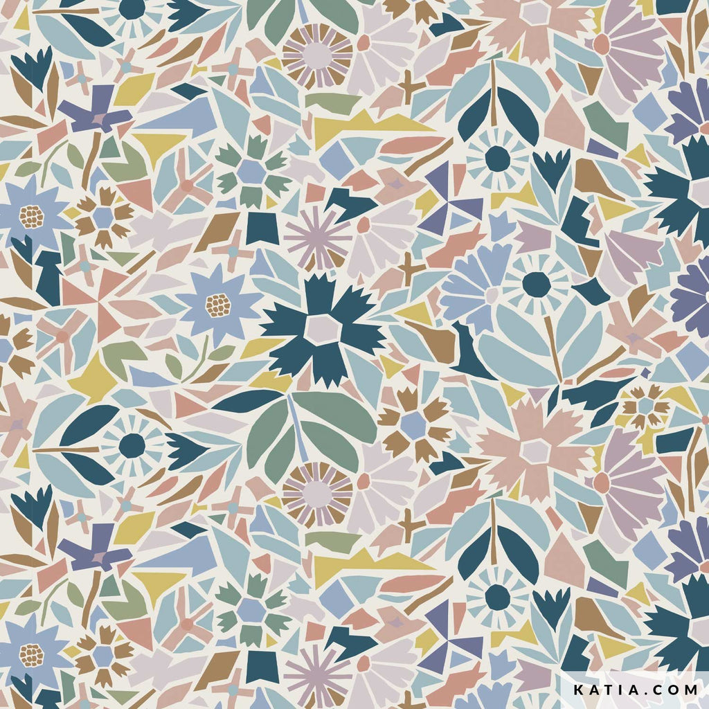Print Viscose - Mosaic Tile- Katia Fabrics  - COUPON 2