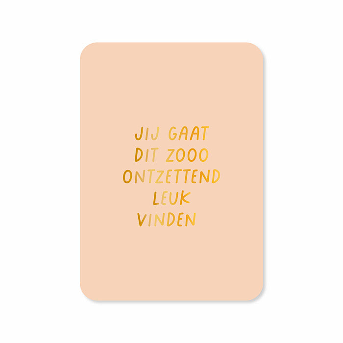 Jij gaat dit zooo ontzettend leuk vinden Postcard - Kaartjes van Maaike