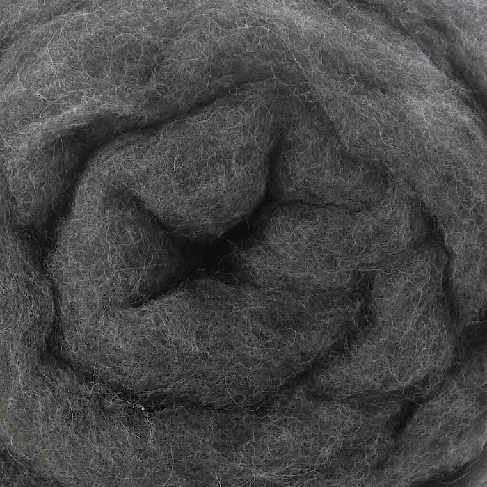 Mountain Sheep Carded Wool Fleece 100g -  Dark Grey