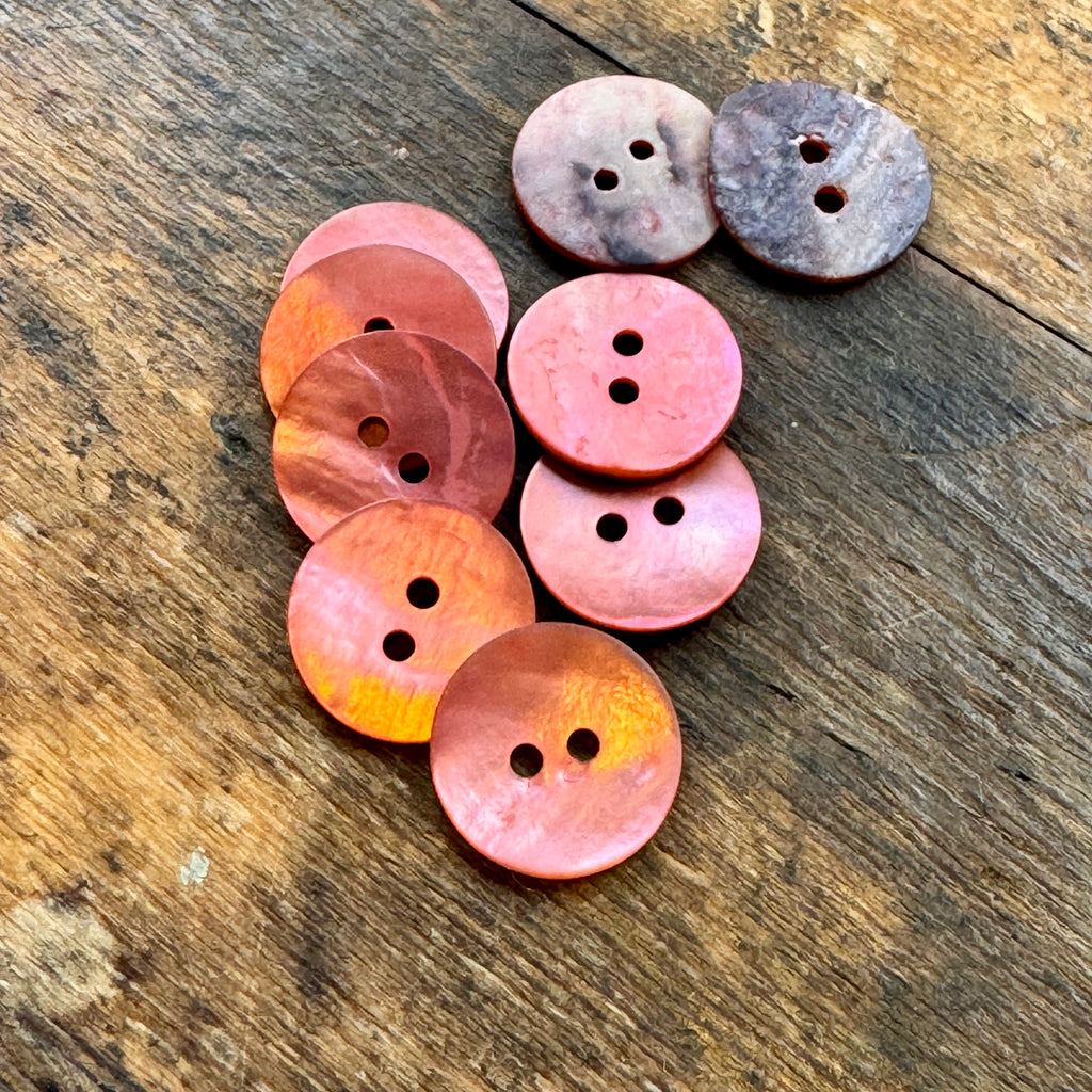 Mother of Pearl 15mm buttons - Pink
