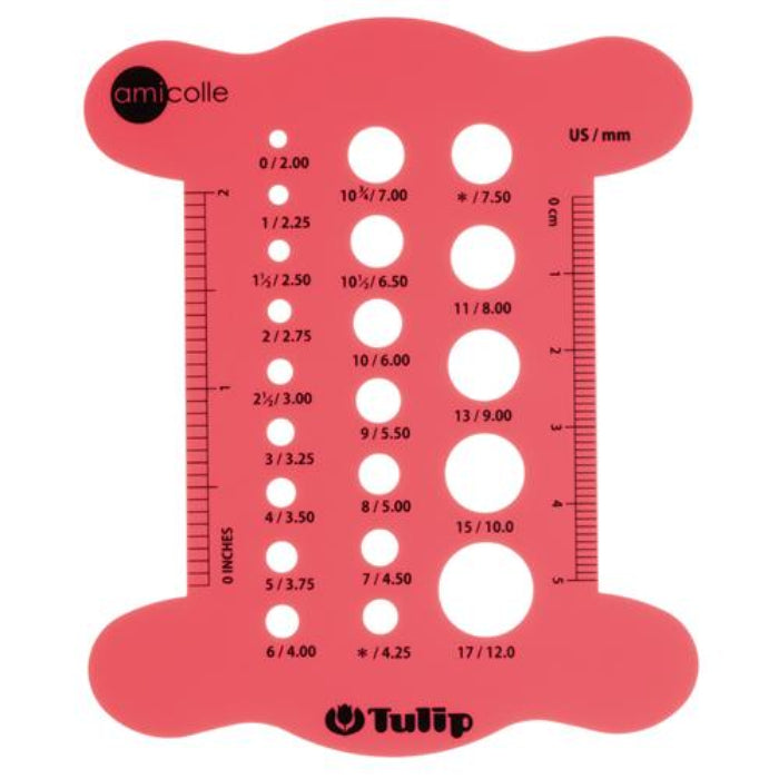 Knitting Needle Gauge, Pink- Tulip