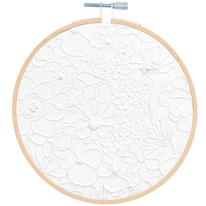 White Flowers Traced Embroidery Stitch Kit - Rico Design