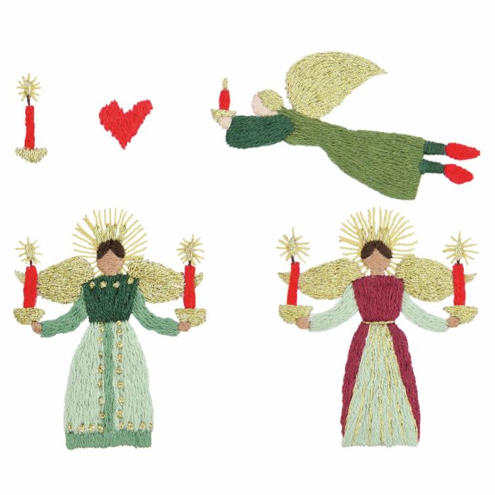 Sitck & Stitch Angels with Candles-  Embroidery kit - Rico Design