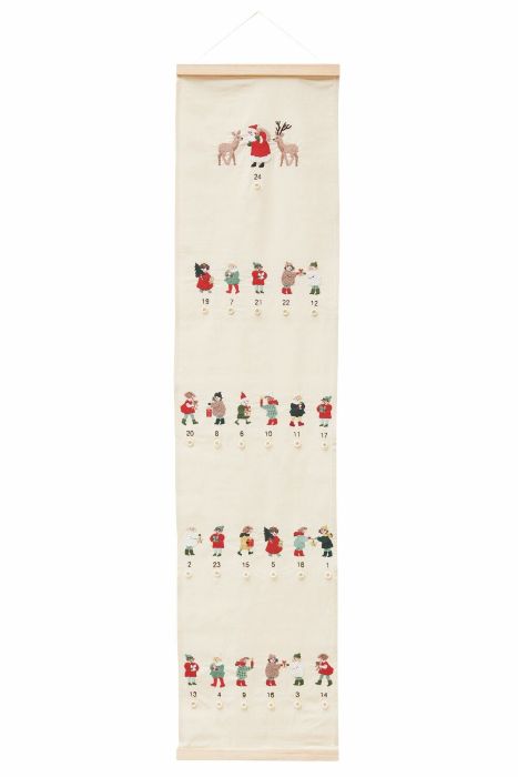 Christmas Children Advent Calender Pre Drawn Embroidery Kit - Rico Design