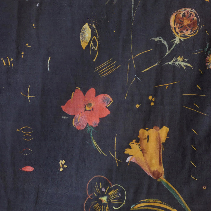 Hana no toki niwa, Organic Cotton Double Gauze 1D Black - nani IRO €28/m