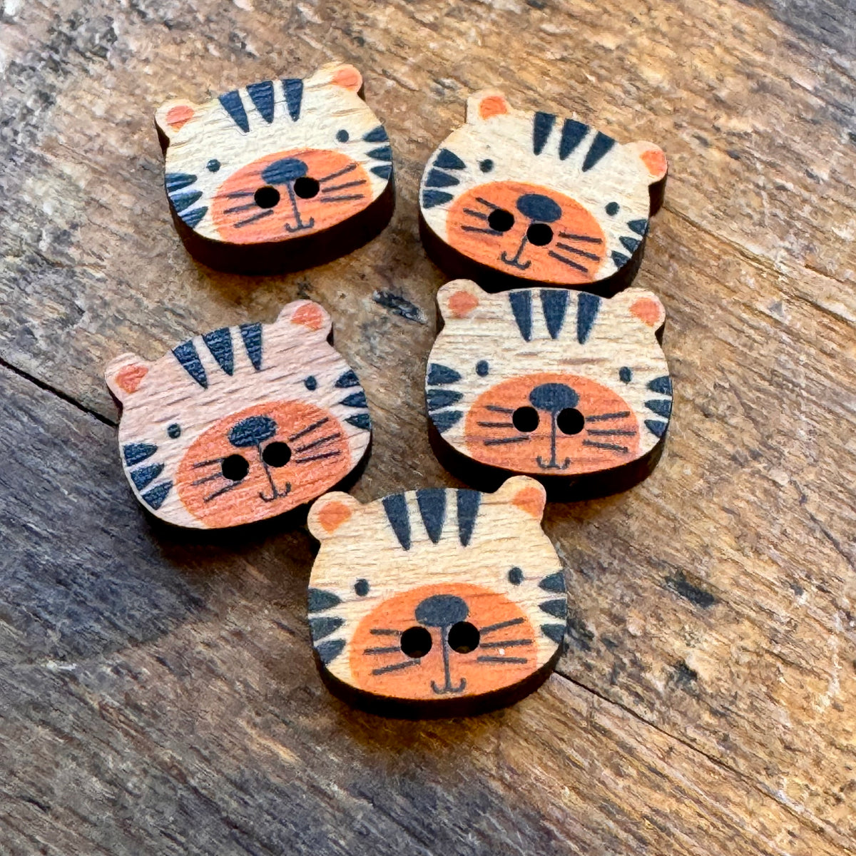 Beech Wood Painted Tiger Buttons – Cross & Woods | Crafting Parlour