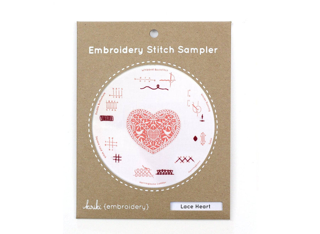 Lace Heart - Embroidery Stitch Sampler - Kiriki Press