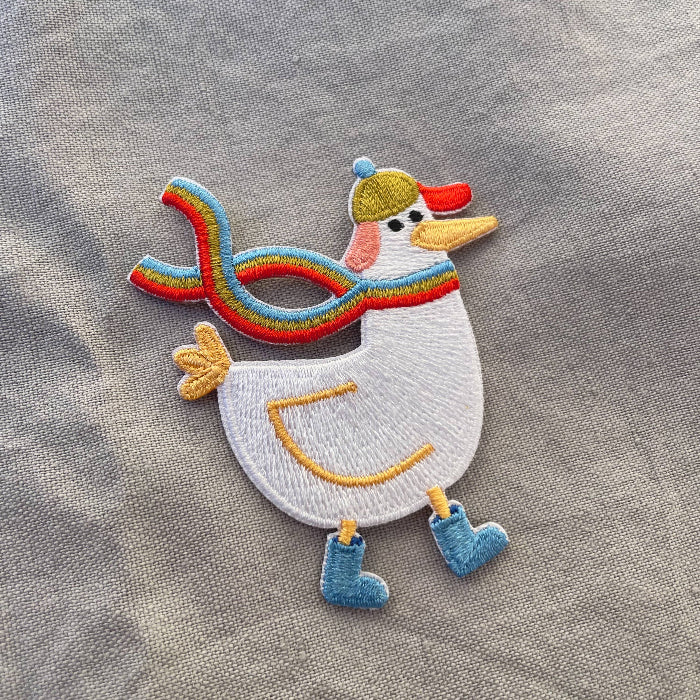 Goose with Scarf- Iron-on patch – Hannahs Firlefanz