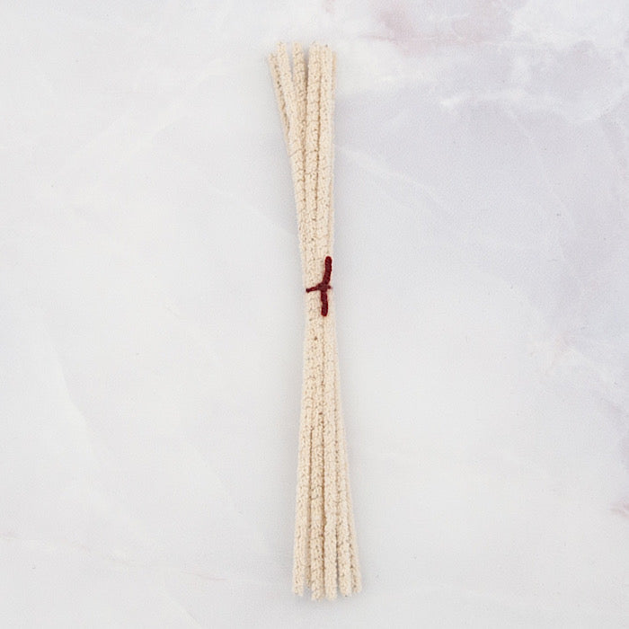 Cotton Chenille Pipe Cleaners for Needle Felting - White