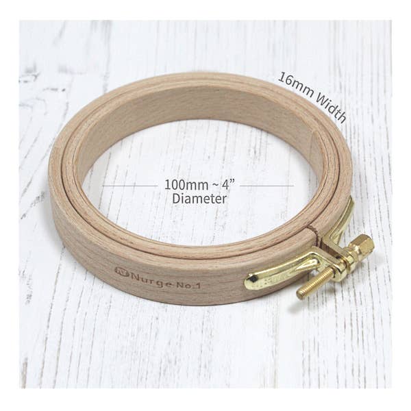 16mm (0.63") Hoop Depth Beech Screwed Embroidery Hoops - Nurge
