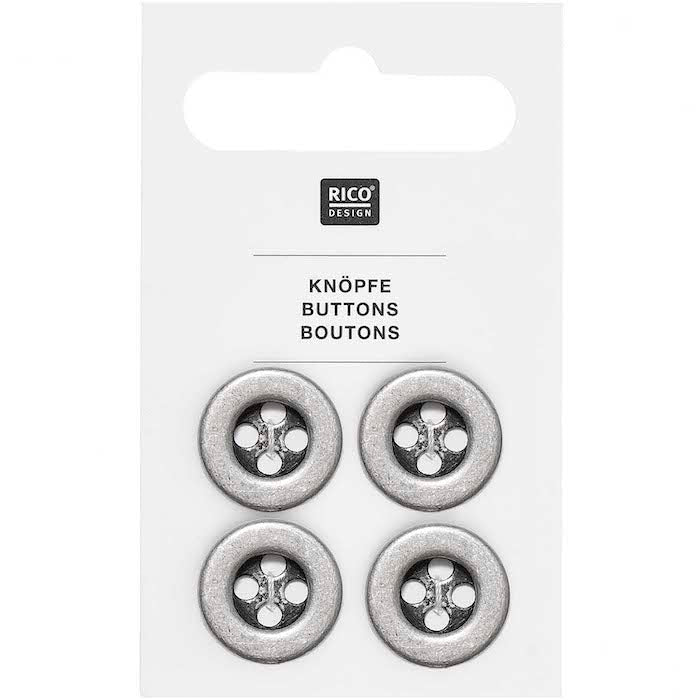 Flat Round Metal Buttons - Rico Design