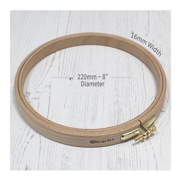 16mm (0.63") Hoop Depth Beech Screwed Embroidery Hoops - Nurge