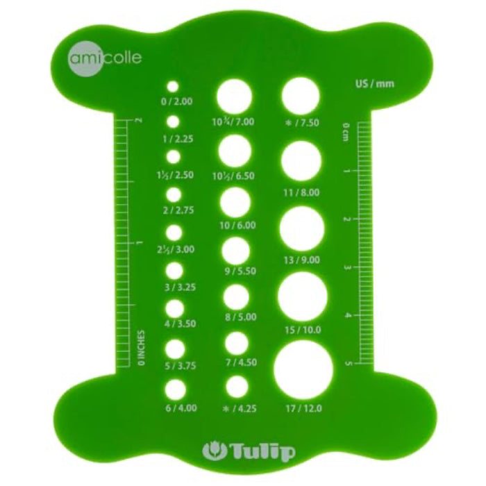Knitting Needle Gauge, Green- Tulip
