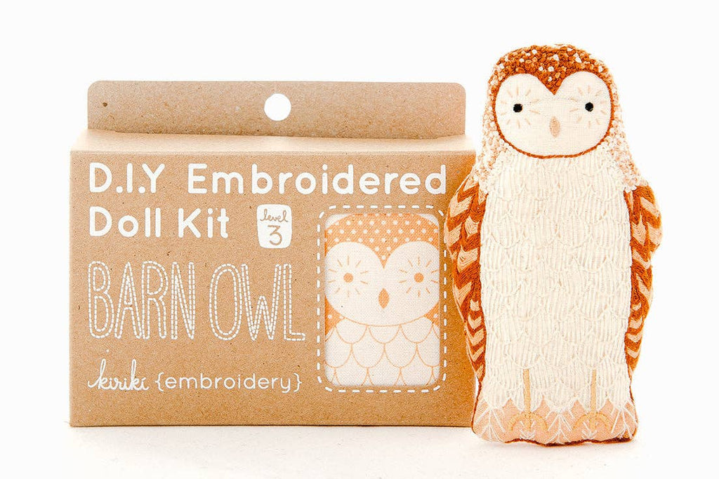 Barn Owl Embroidery Kit - Kiriki Press
