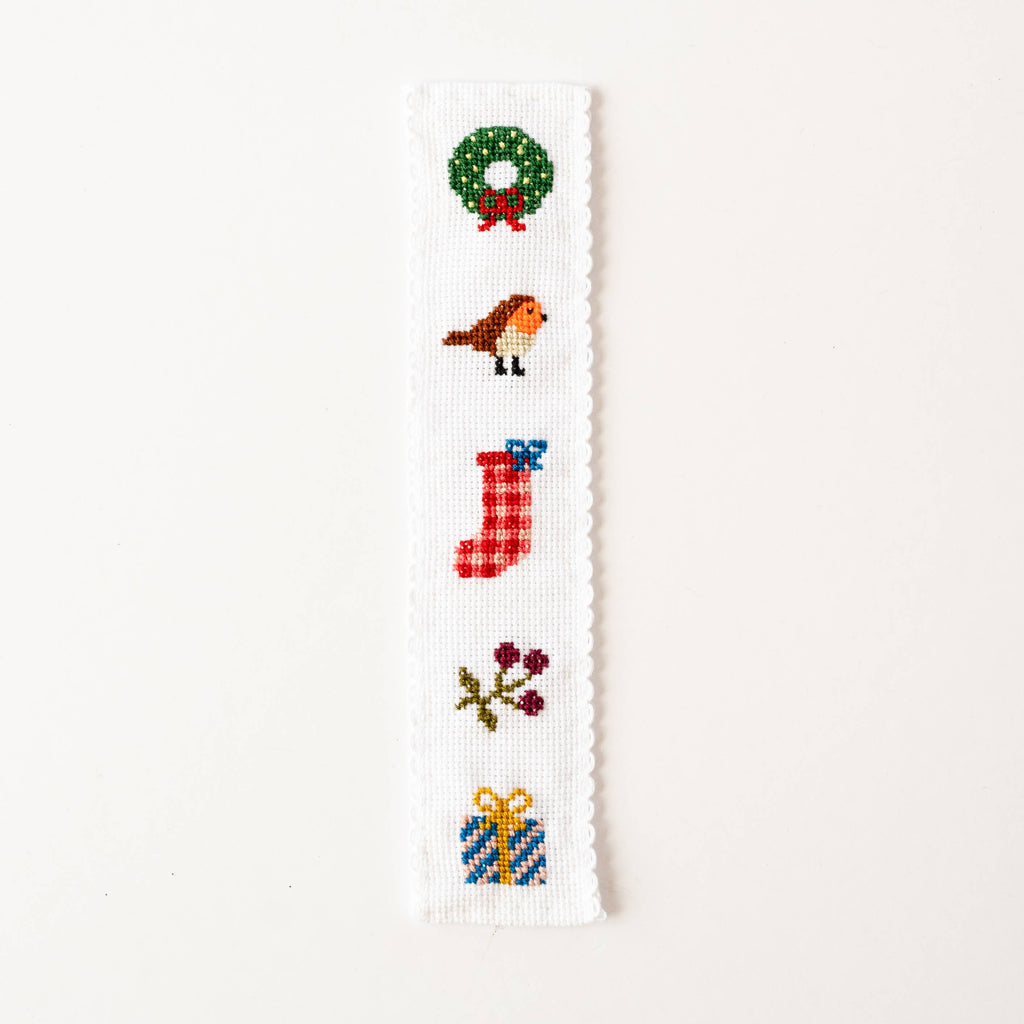 Christmas Counted Cross Stitch Bookmark Kit - Cotton Clara Craft Kits & Supplies