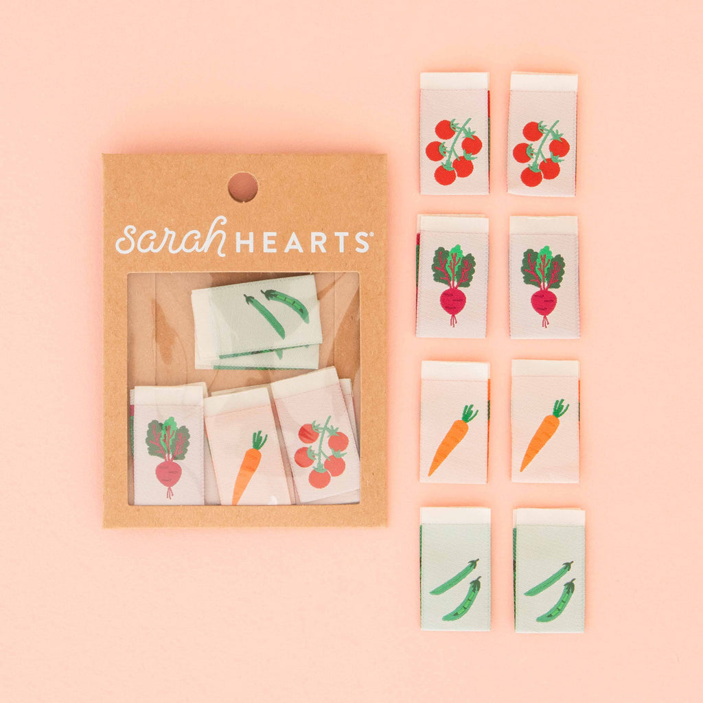 Vegetable Multipack - Sewing Woven Clothing and Quilt Labels - Sarah Hearts