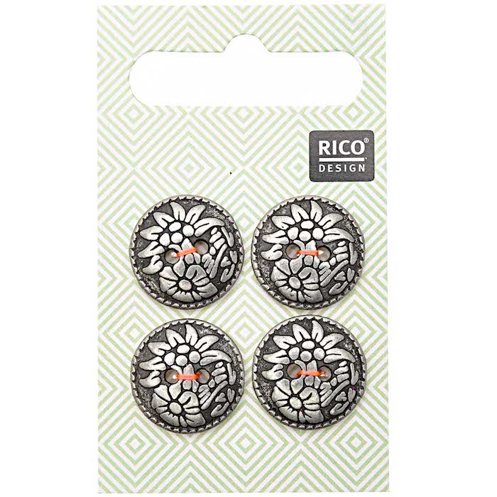 Traditional Flower Metal Buttons - Rico Design