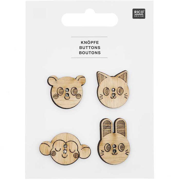 Wooden Animal Buttons - Rico Design