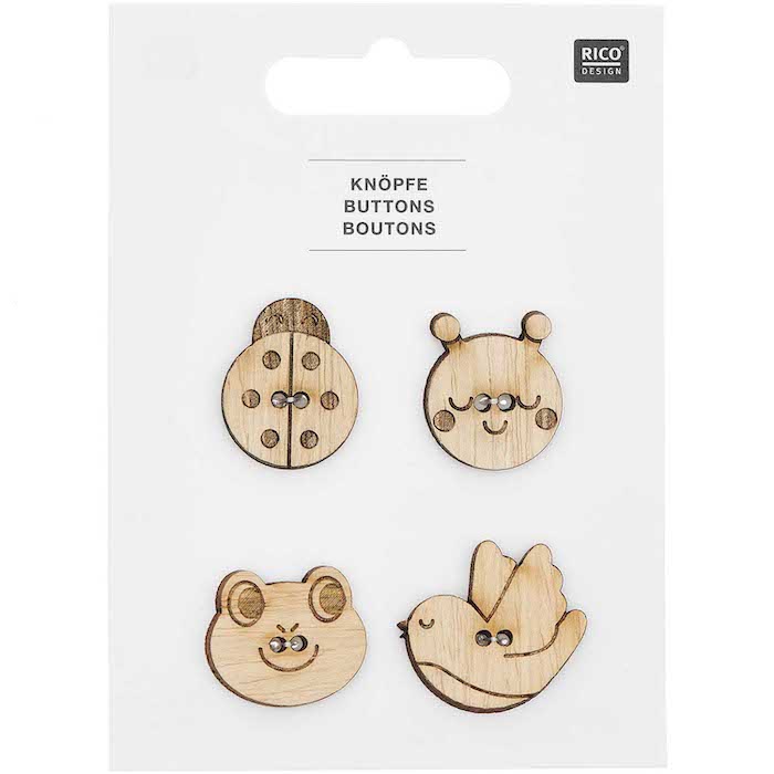 Wooden Animal Buttons - Rico Design