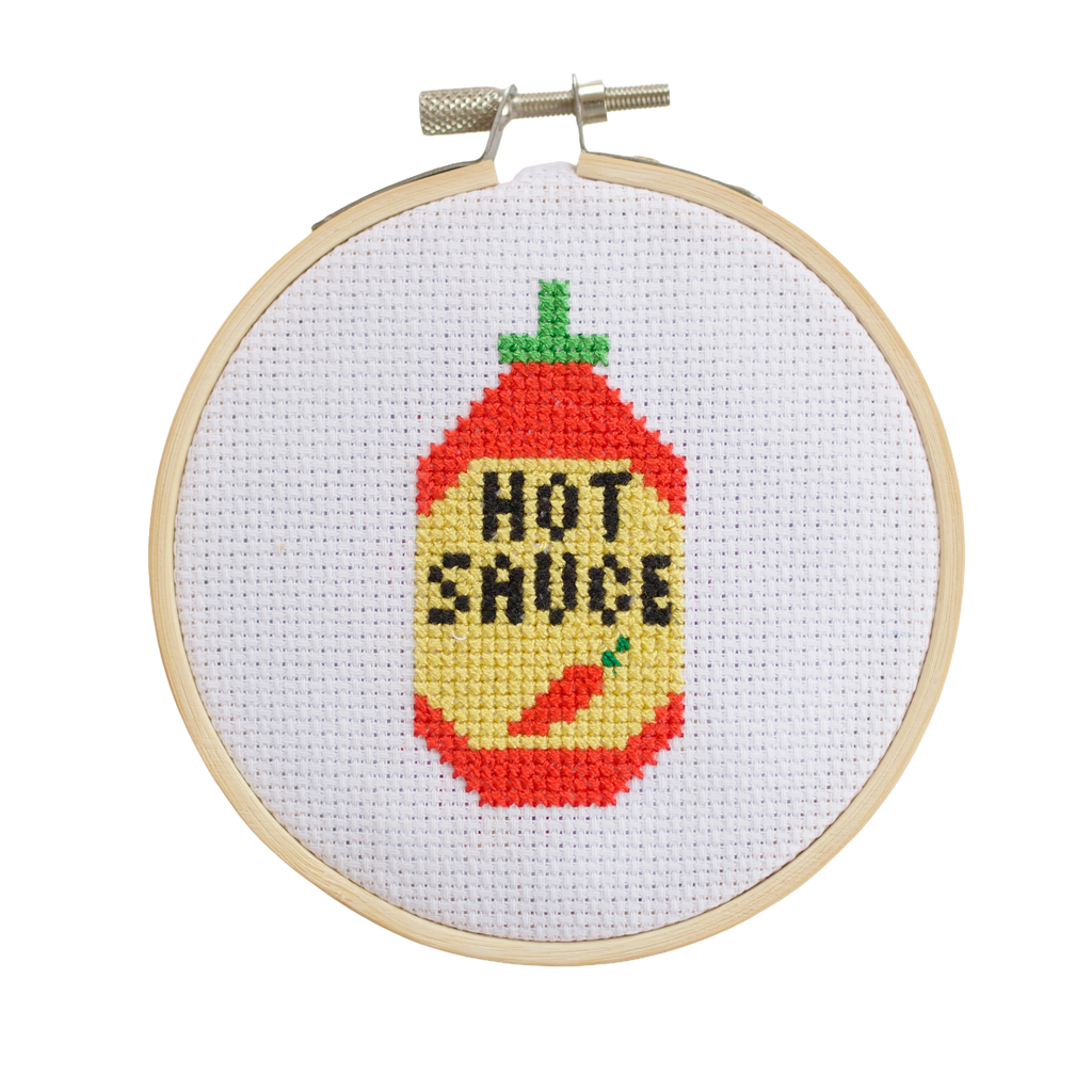 🌶 Hot Sauce Mini Cross Stitch Kit – Cotton Clara Craft Kits & Supplies -