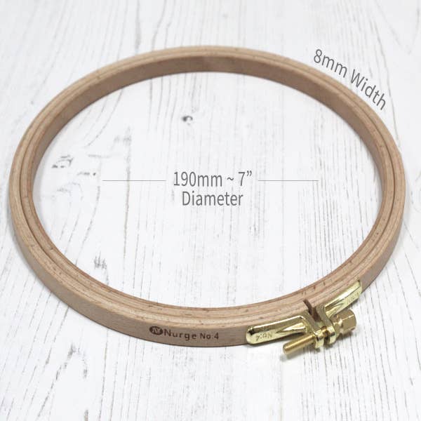 8mm (6/16") deep Beech Screwed Embroidery Hoop - Nurge