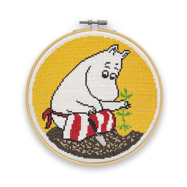 Moomin Cross Stitch Kit - Moominmamma Planting - The Crafty Kit Company