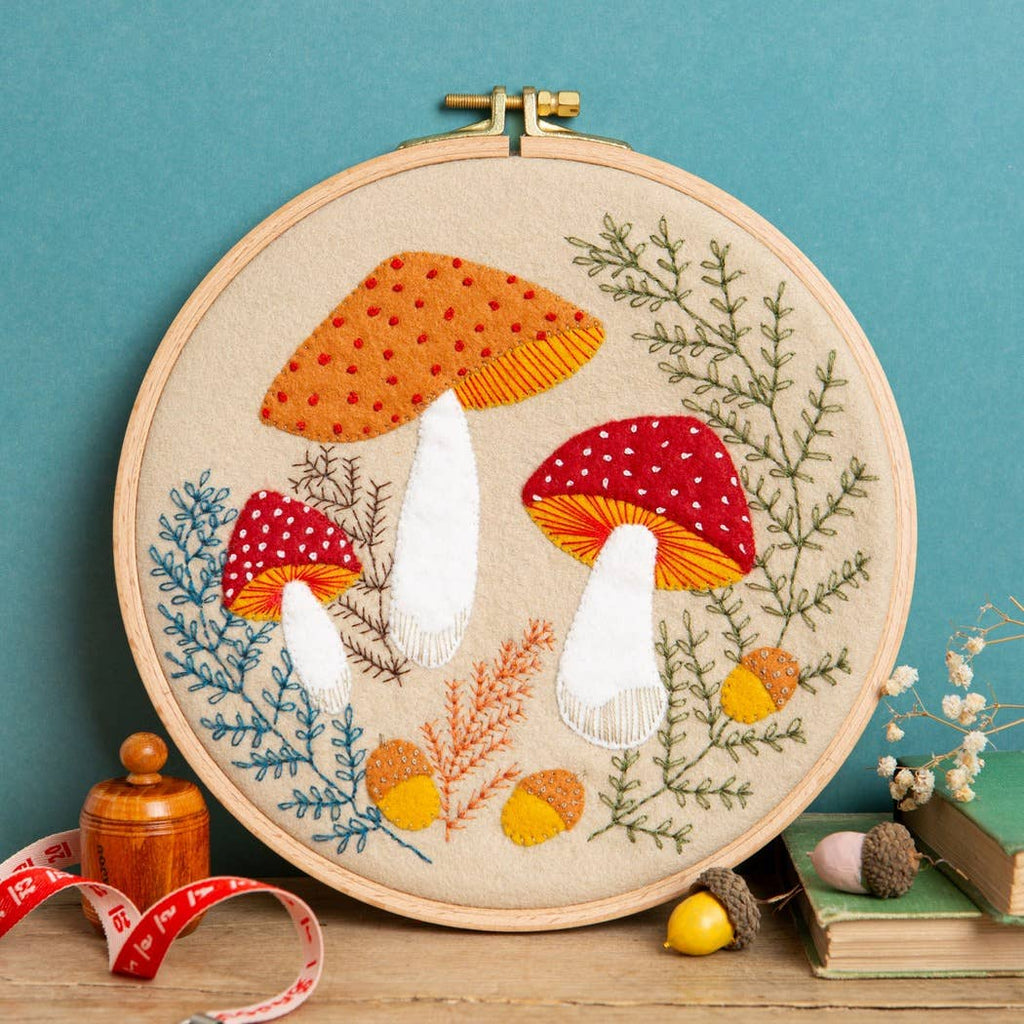 Toadstool Appliqué Hoop Craft Kit - Corinne Lapierre Limited