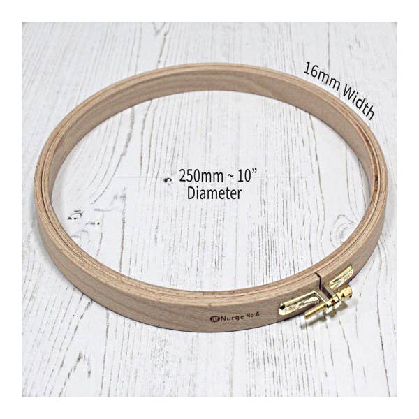 16mm (0.63") Hoop Depth Beech Screwed Embroidery Hoops - Nurge