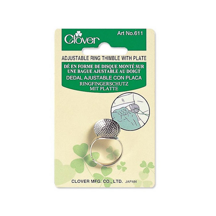 Adjustable Ring Thimble with Plate - Clover