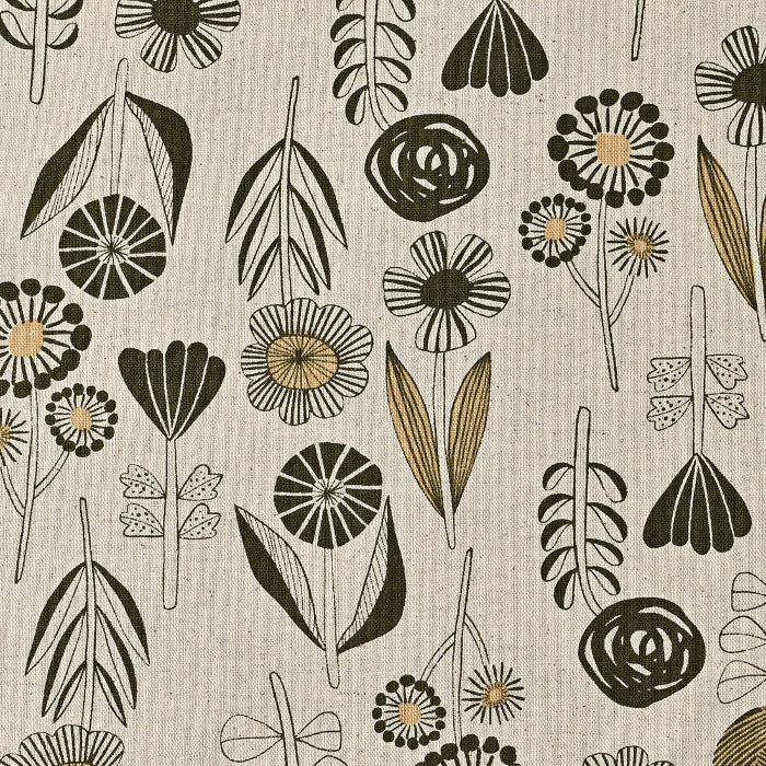 Bloom by bookhou 2A- Flower Cotton Linen Canvas - Kokka - €24,50
