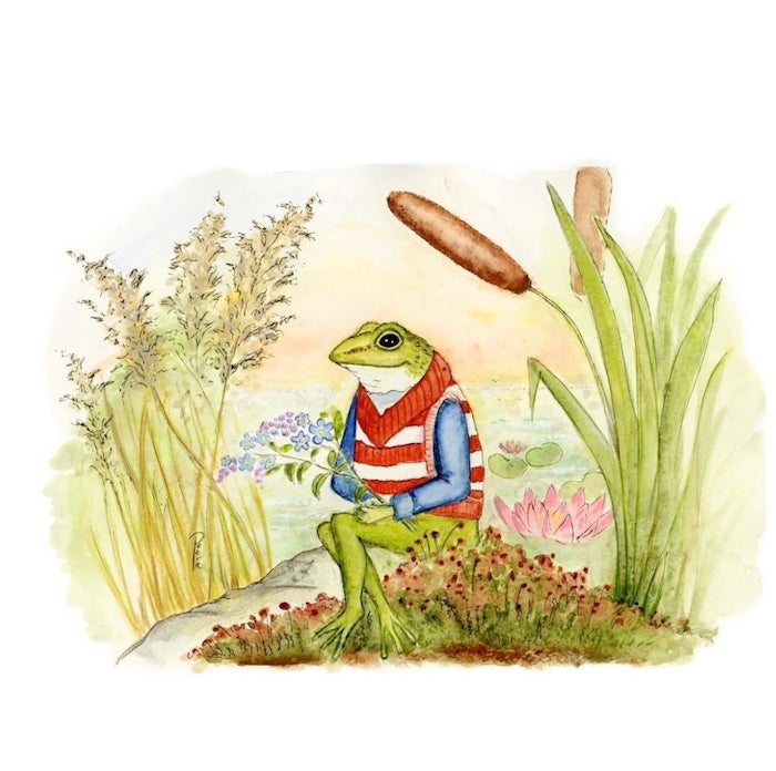 Frog and Flower Postcard - Studio Bereguod