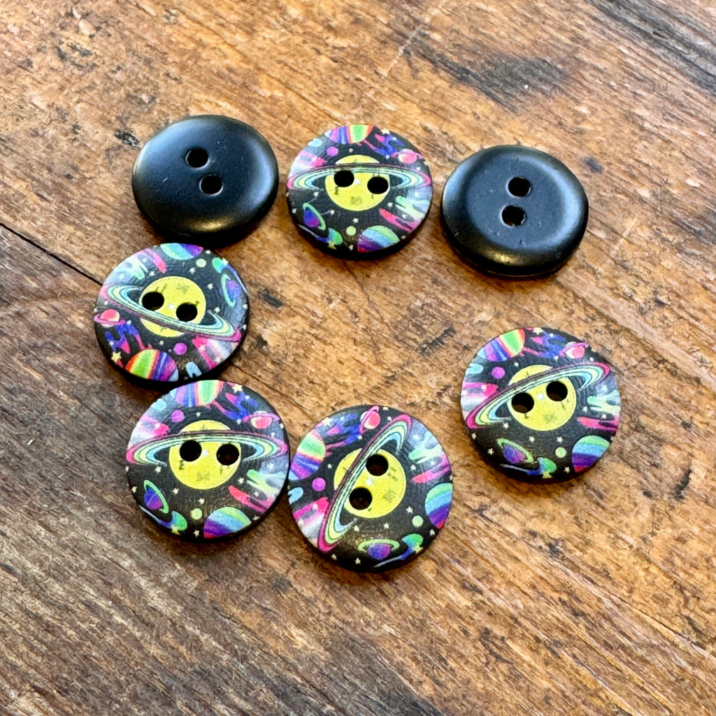 Printed Resin Buttons - Planets