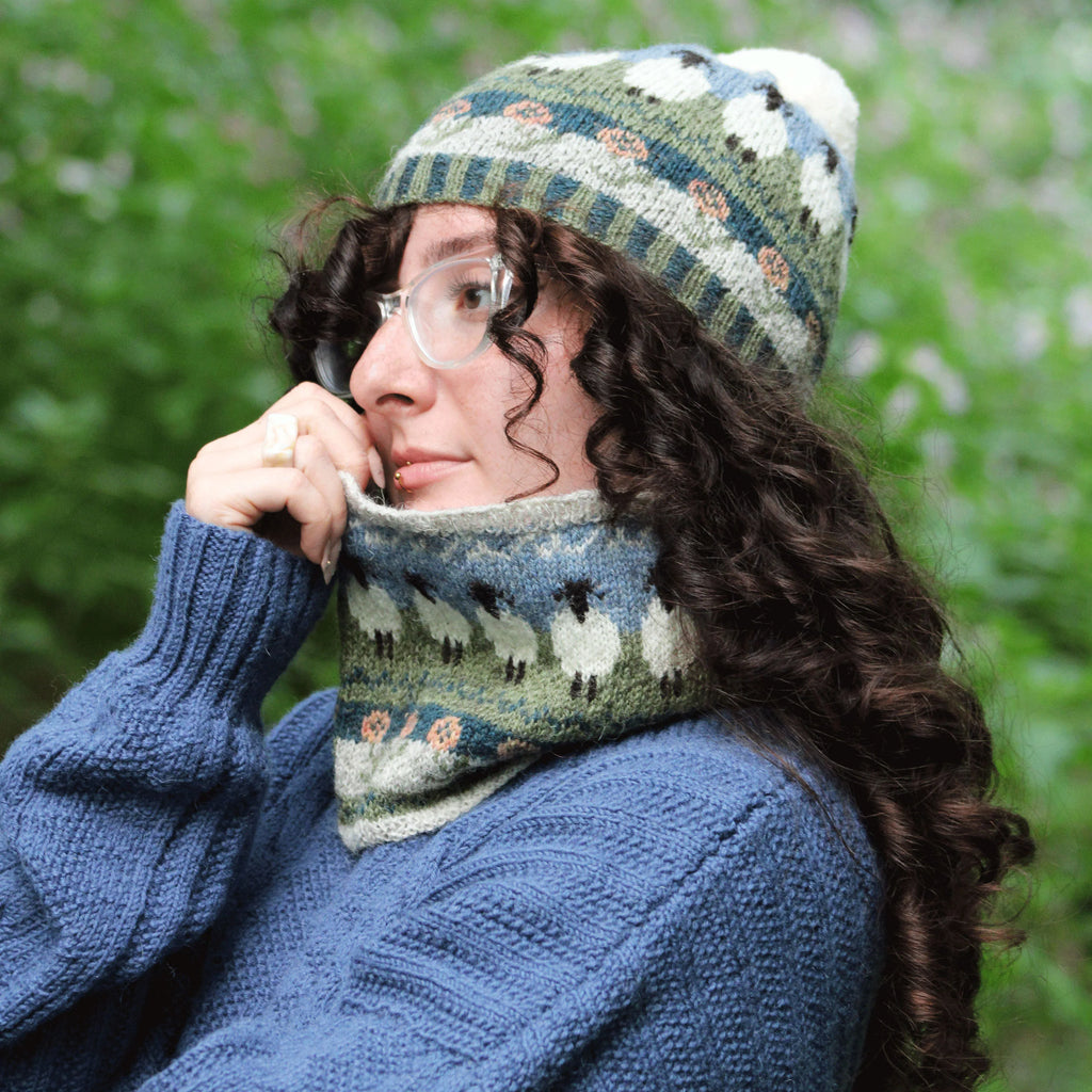 Lonk Hat and Snood Knitting Pattern- Baa Ram Ewe