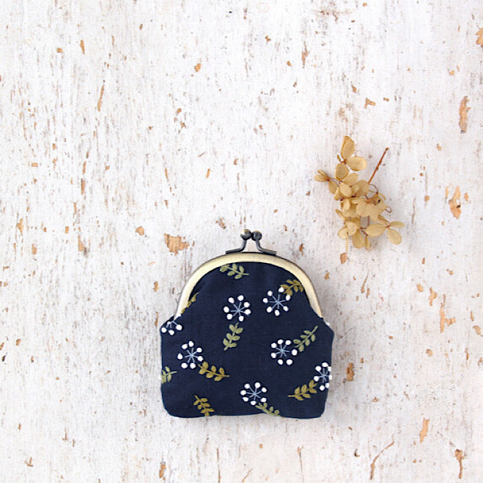 Botanical Embroidery Purse Kit Navy - LECIEN COSMO