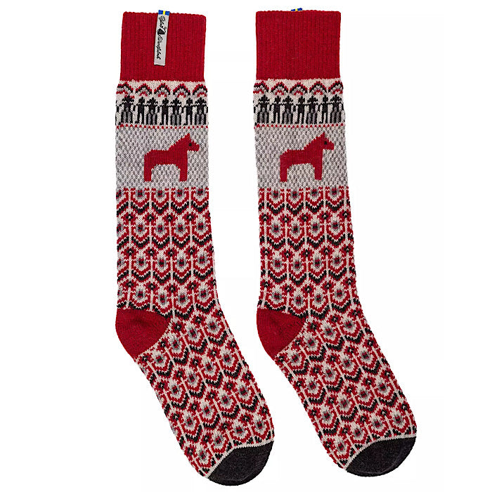 Woolen Socks, Dalarna Röd - Öjbro Vantfabrik