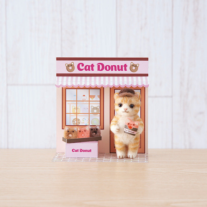 Needle Felting Kit ‘Cat Donut Shop’ - Hamanaka