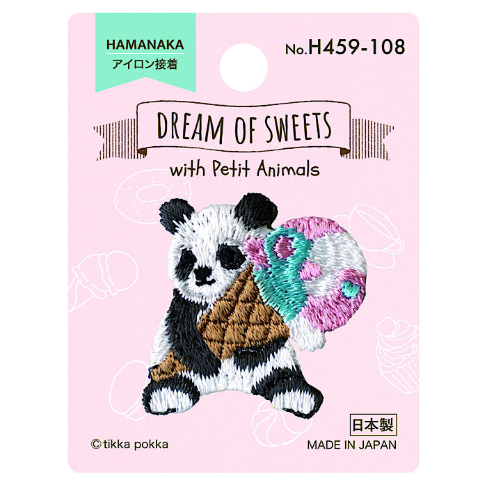 Patch ‘Dream of Sweets’ Panda & Ice Cream - Hamanaka