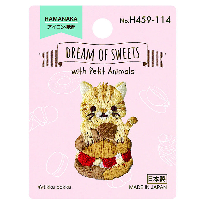Patch ‘Dream of Sweets’ Cat & Cream Puff - Hamanaka