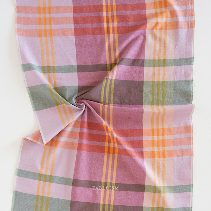 Happy Checkers House Dress Amaranth Fields - Lumiere - Cotton - Fableism - €25.50 pm