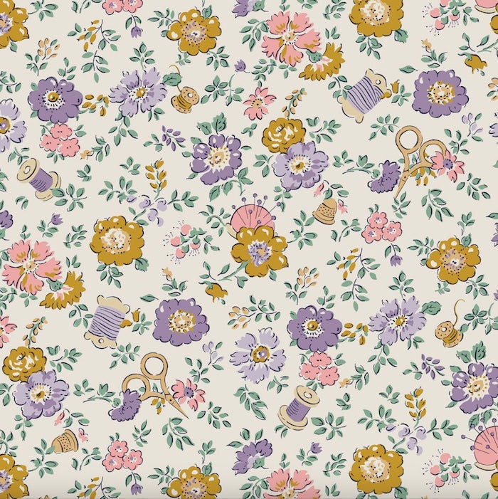 Tudor Celebration Haberdashery Floral C- Lasenby Quilting Cotton -Liberty Fabrics €22.00 pm