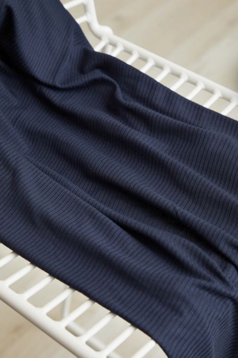 Derby Ribbed Jersey Dark Navy - meetMILK €27.50/m