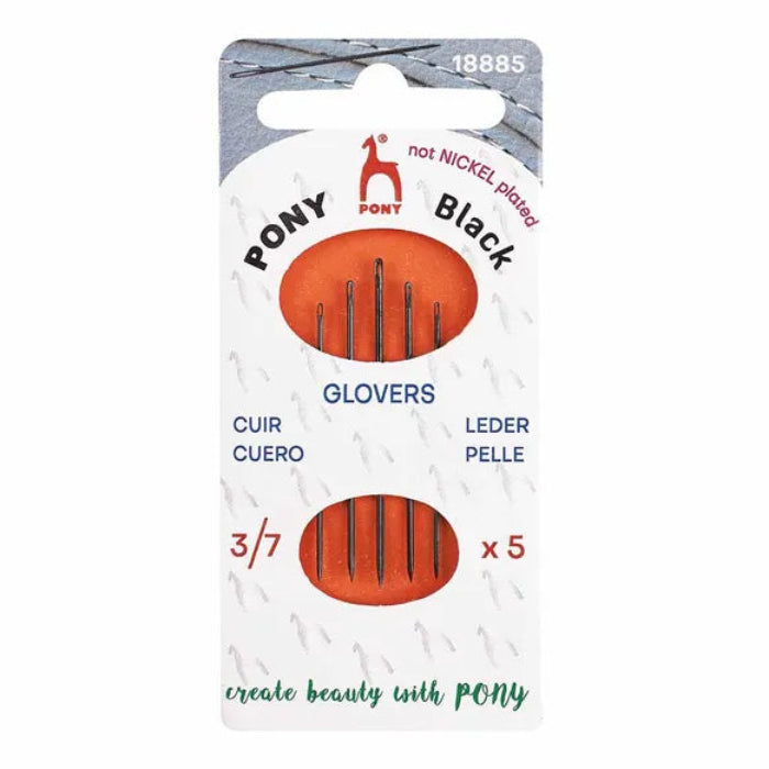 Glovers Leather Needles 3/7 Black Not Nickel Plated Needles - PONY