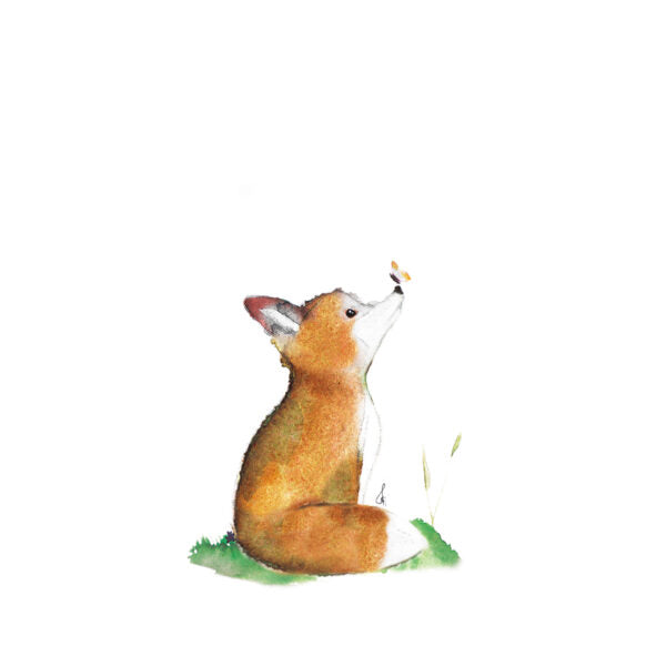 Greeting Card Fox and Butterfly Philippe - Iris van Dijck