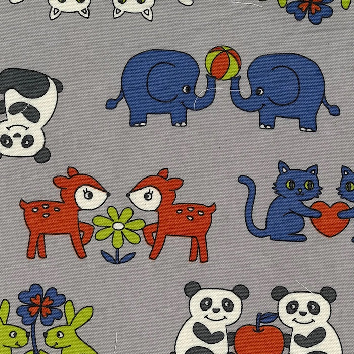 Retro School - Animal Friends - Grey - Cotton Kokka €20.00 pm