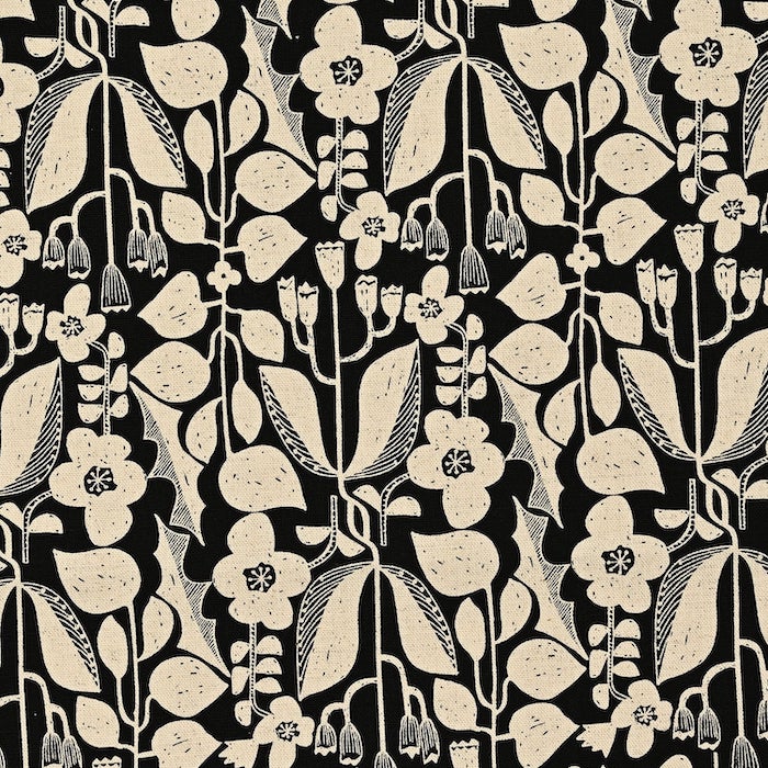 Linnea Botanicals - Black x Natural = Cotton/ Linen Canvas Kokka €27.50 pm