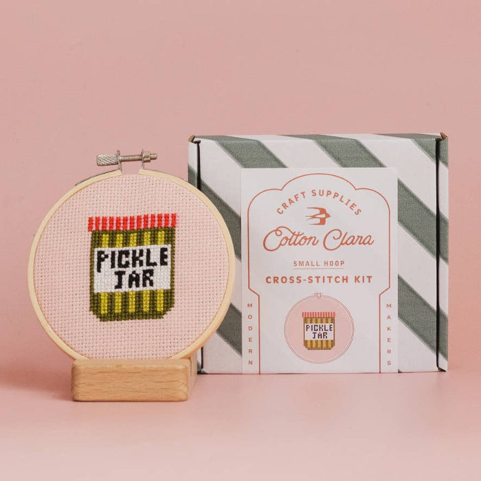 Pickle Jar Cross Stitch Kit - Cotton Clara Craft