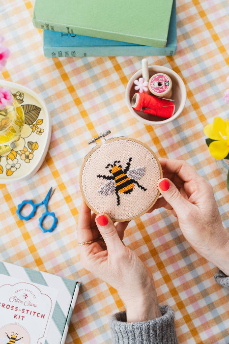 Bumble Bee Cross Stitch Kit - Cotton Clara Craft Kits & Supplies