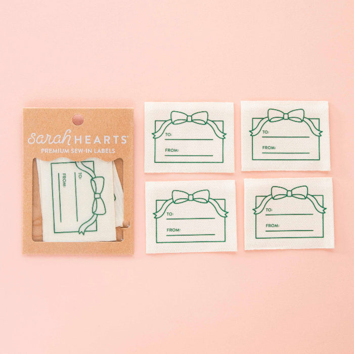 To: From: Gift Organic Cotton Write In Sewing  - Sarah Hearts