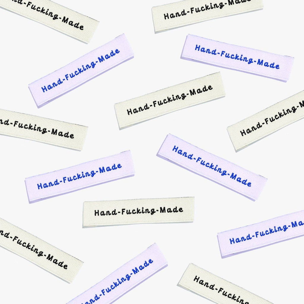 'Hand-Fucking-Made' Woven Labels - Kylie and The Machine